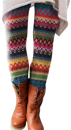 Generisch Leggings Damen Hose Lang High Waist Pyjamahose Mit Gedruckt Bequeme Innenfleece Yogahose Skinny Thermo Bauchkontrolle Jogginghose Freizeithose Freizeit Elastische Bleistifthose Haushose