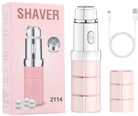 Rasoio elettrico da donna – Rasoio portatile a forma di rossetto, depilatore facciale – per bellezza, viaggi, toelettatura casa, salone, viso, corpo, braccia intime