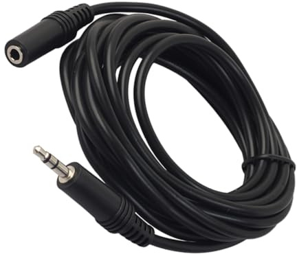 POPETPOP Cavo Prolunga Audio Maschio-Femmina Metri Stereo per Smartphone Tablet Altoparlanti Aux Jack Nero