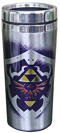 Tumbler Métal Legend of Zelda - Officiel, Mug de Voyage en Acier Inoxydable Double Paroi pour Boissons Chaudes & Froides, Cadeau pour Gamers Zelda 450ml (16 fl oz)