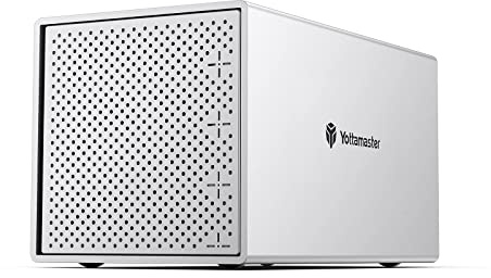 Yottamaster 4 Bay FestplattenGehäuse, Aluminium USB3.0 Externe Festplatte Gehäuse für 4 X3.5/2.5 Zoll SATA Gehäuse-4x16TB Speicherkapazität mit 80mm Leise Lüfter-PS400U3
