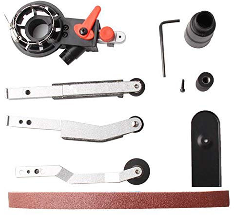 Belt Sander Adapter, Sanding Converter Tool Mini Angle Grinder with 3-Piece Sanding Belt Belt Sander Sanding Head Adapter for 100Mm 4 Electric Angle Grinder