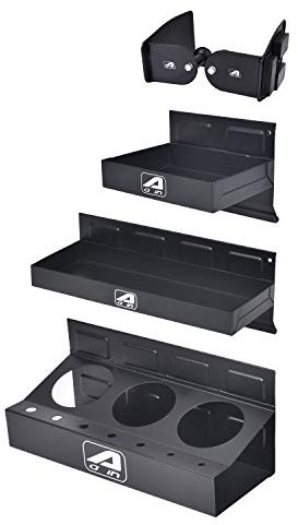 Trayset 4pc Magnetic Toolbox Tray Set, Magnetic Tool Box holder for Cabinet Side Shelf Storage Van Workshop, Tool Trays, Paper Towel and Spray Can Holder, Black