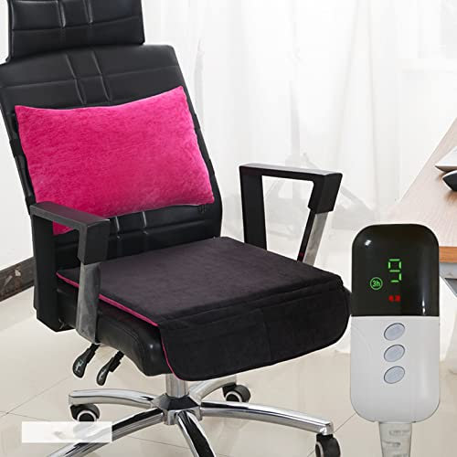 QJJML Beheiztes Stuhlsitzkissen, integriertes beheiztes Stuhlkissen mit intelligentem Temperaturregler Universal-Sitzbeheizter Sitzbezug für Rücken und Sitz für Zuhause und Büro,C