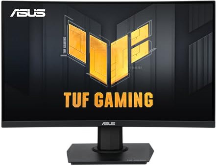 ASUS TUF Gaming VG24VQER Monitor Gaming Curvo da 24” pollici (23,6), Full HD (1920x1080), 180 Hz, ELMB SYNC, FreeSync, Tempo di Risposta 1ms, DisplayWidget Center, Nero