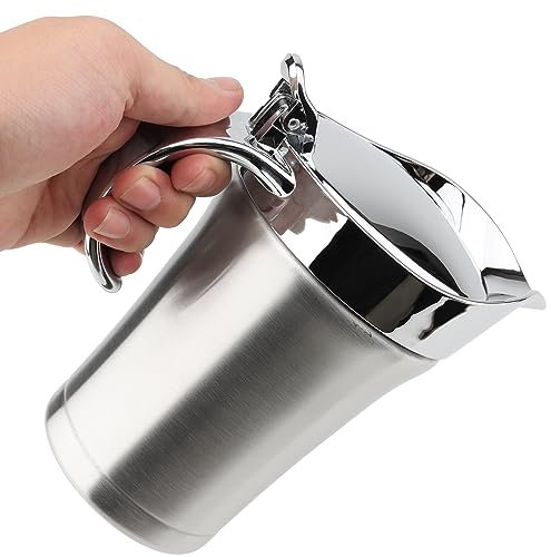 DAKFOOK Salsiera in acciaio inox da 750 ml, con coperchio, a doppia parete, isolante, per salse, latte, panna, crema pasticcera