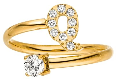 Purelei Buchstaben Ring – Damenring aus langlebigem Edelstahl – Wasserfeste Ringe – Verstellbare Ringe von Größe 50 bis 60 – Modeschmuck für deinen individuellen Look