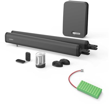 Avidsen Teha 410 + Batteria Backup – Kit automazione per cancelli a Battente 24 V (Fino a 1,75 m e 150 kg/Anta) con cilindri elettrici, fotocellule e telecomandi