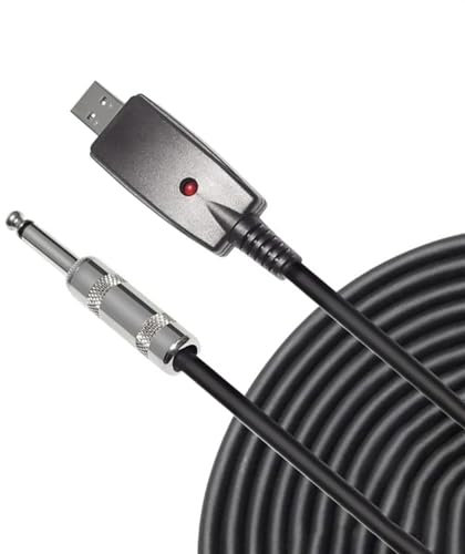 ZAMASS Câble Audio pour Guitare Câble USB Vers Guitare, Interface Jack 6.35mm, Adaptateur De Mixage Pour Guitare Électrique, Câble Audio Pour Microphone