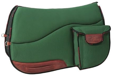PIONEER Tapis de Selle Cheval pour randonnée équestre - sous-Selle Anglais avec Poche, pour équitation, (Rouge)