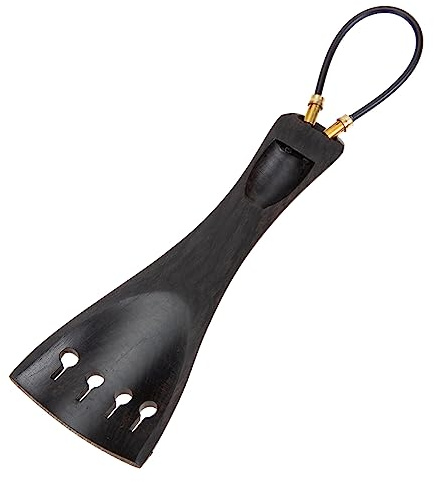 Geigensaitenhalter aus Ebenholz, Schwarzes Ersatzteil mit Zugseil | Violine, Dreieckige Zungenform, Rostgeschützt und Einfach Montierbar, Präzise Verarbeitung