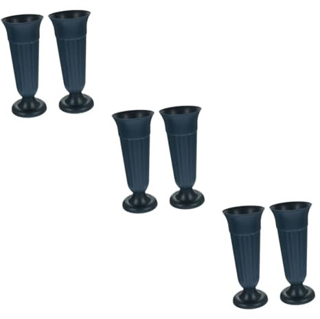TOPBATHY 6 STK Römischer Säulenblumentopf Blumentöpfe Vase Blumentopf-Ornament Friedhof Blumenbehälter Friedhofsdenkmalversorgung Garten Friedhof Blumenkübel Grab Pp