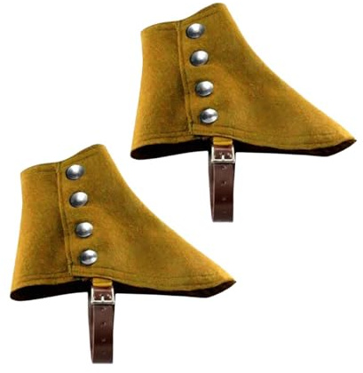 UxicRuya Gangster Gamaschen Männer Geschenk Halloween Foto Requisiten 20er Jahre mittelalterliche Piraten Stiefel Abdeckungen, Braun