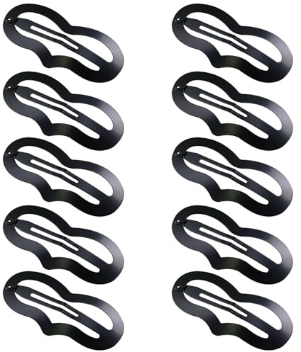 Haarspangen, Schwarz, 10 Stück, Haar-Accessoires, rutschfeste Haarspangen, 6 cm, für alle Haartypen – Herz