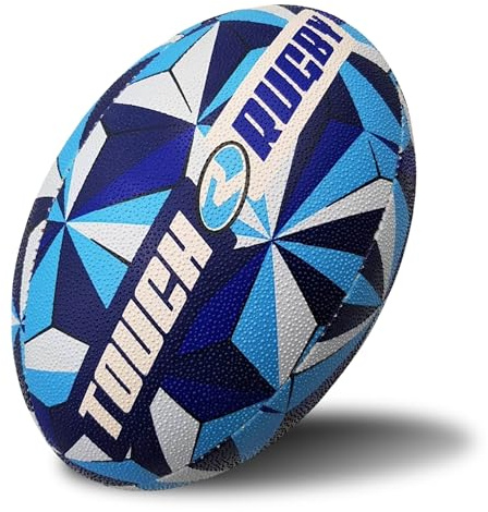 RUGBIER – Balón Especial para Rugby Touch – Alta Gama - Entrenamiento y Juego - Excelente Grip y Durabilidad - Modelo Rugby Touch Blue
