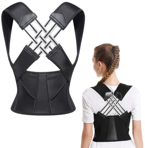 CATOR 1 Pcs Correttore Postura Uomo Donna, Fascia Posturale Spalle e Schiena Traspirante, Schiena Dritta, Correttore posturale, Busto Correttore Posturale, Fascia Posturale, Supporto Lombare, Nero (L)