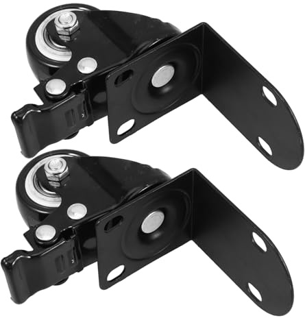 SKISUNO 2pcs Heavy Duty Caster Wheels for Trolley Box Polyurethane Fixed Casters Silent Easy to Install for Luggage Furniture Outdoor Industrial Use