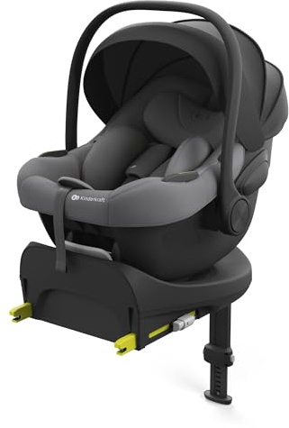 Kinderkraft ENDURA SAFE FX I-LITE Kindersitz mit, Basis, i-Size Autositz, 40–87cm, drehbarer, ISOFIX, ERGO PAD, modular system, wiegt nur 3,2 kg, 5-Punkt-Gurt, von 0 bis 12 Jahren, Schwarz