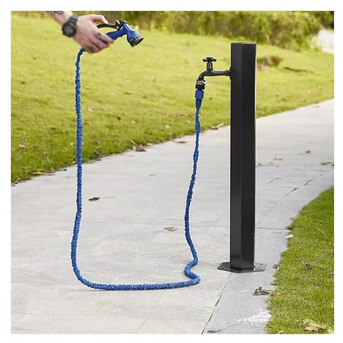 Wasserhahn für den Außenbereich aus Edelstahl mit Schlauchhalter für Bauernhof, Innenhof, Terrasse, rost- und frostsicher, freistehender vertikaler Säulenbrunnen für bodenmontierten Bewässerungsp