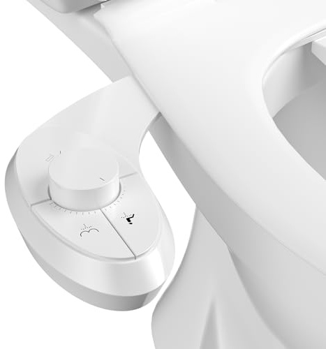 Bidet Aufsatz für Toilette Ultra-Slim Bidet Nicht Elektrisch Mit 80cm Schlauch, Dusch WC Aufsatz mit Einziehbare selbstreinigende Doppeldüsen Wc Dusche Toilettenreiniger, verstellbarer Druck
