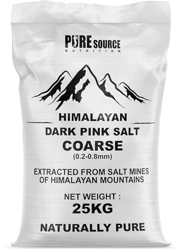 Natural Himalayan Pink Salt 25kg – 100% Pure Natural Organic Food Grade Cooking Salt with 84 Trace Minerals Salt - Suitable for Seasoning, Cooking, Soothing Baths, Beauty & Cosmetics (25kg, Coarse)