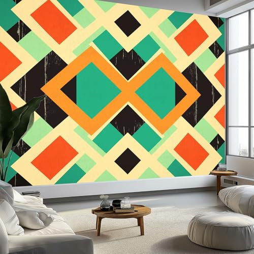 Fototapete Abstrakte Geometrische Retro Streifen Tapete 500 x 280 cm (B x H), Hellrosa Tapeten Vliestapete, Modern Wandtapete Wohnzimmer Schlafzimmer Kinderzimmer Wanddeko Motivtapeten Fototapete