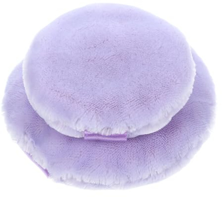 VALICLUD 2piezas Unidades De Polvos Redondos Pequeños Con Cinta Para Dedos Esponja De Maquillaje Portátil Para Mujer Aplicador Delicado y Suave Para Base y Polvos Compactos