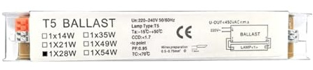 NZBZKKNBCP Balastos electrónicos T5 de amplio voltaje for lámparas fluorescentes de 220-240 V lastre(H)