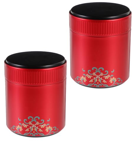 BIUDECO 2 piezas Tarros Metálicos Herméticos de Latas Pequeñas para Almacenamiento de Azúcar y Especias Envases Resistentes para Cocina y Hogar