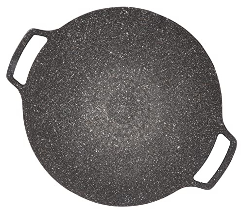 OEBUAFI Teppanyaki Frying Pan, Korean BBQ Plate Barbecue Grill Non Stick Circular Frying Pan for Home Outdoor Stove BBQ Parties, Made of Aluminum Alloy (Universal Type 30cm)