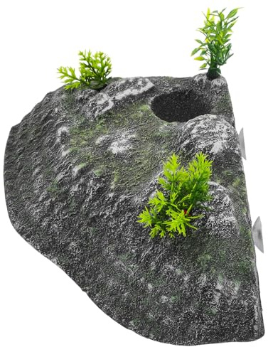 JUMPLAWN Turtle Basking Platform mit Kletterrampe und Schwimminsel für Reptilien Realistische Terrarium Dekoration Vielseitige Ruhe Versteckmöglichkeiten Robustes Material für