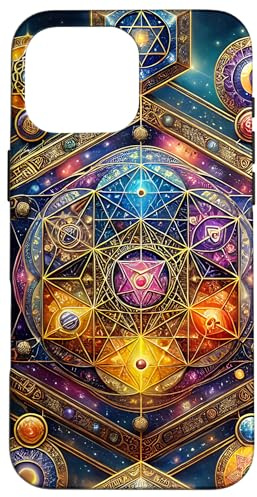 Energía Kundalini con Geometría Sagrada Tierra Cubo de Metatrón Carcasa para iPhone 16 Pro MAX
