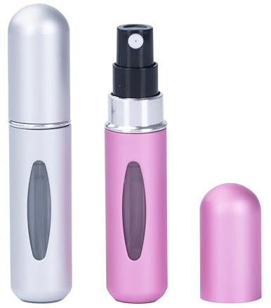 Status 5ml Refillable Perfume Atomiser Spray Bottles, Portable Travel Fragrance Dispensers for Handbag, Pocket or Luggage, Bright Colours, 2 Pack (SPERFATOM2PK10)