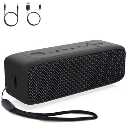 JUOVI ZS300 Cassa Bluetooth Portatile 6.0, Audio Stereo Hifi, 24 Ore Di Riproduzione, Impermeabile Ip68, Accoppiamento Tws, Supporto Scheda Tf E Ingresso Aux Da 3,5 Mm (Standard, Nero)