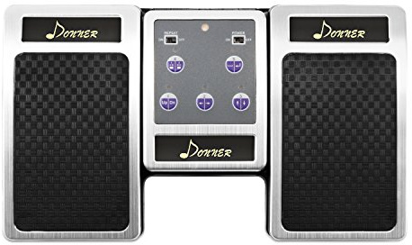 Donner EC960 Bluetooth Page Turner Pedal, Silber, Wiederaufladbar