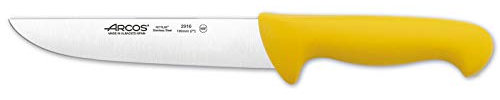 Arcos Serie 2900 - Caja 6 uds Cuchillo Carnicero - Hoja de Acero Inoxidable NITRUM de 180 mm - Mango inyectado en Polipropileno Color amarillo (6 UDS)