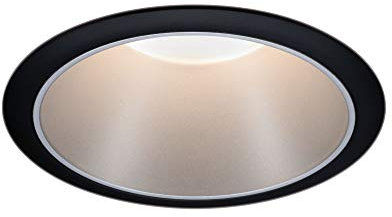 Paulmann 93397 Luminaria empotrable Cole fija, redonda, reg., foco empotrable, negro mate, plateado, Spot, aluminio, plástico, lámpara empotrable GU10