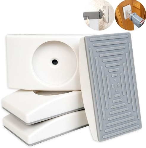 Rechteckige Türgitter Wandschutz Pads, für max. Ø 41 mm Druckschraubenköpfe, 4 Stück, für Treppen- und Türschutzgitter, Wand Gitterschutz Silikon Pads, Wandschutzpad Treppengitter, Türschutz Puffer