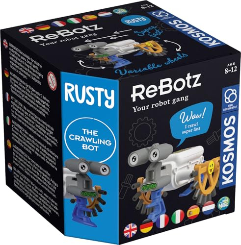 Kosmos 617059 ReBotz - Rusty The Crawling bot Mini Robot à Construire, Jouer et Collectionner pour Une Vitesse Robo, Jouet robotique, kit d'expérimentation pour Enfants de 8 à 12 Ans et Plus,