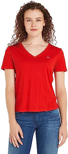 Tommy Hilfiger Tjw - Camiseta Delgada Y Suave con Cuello En V S-S Mujer