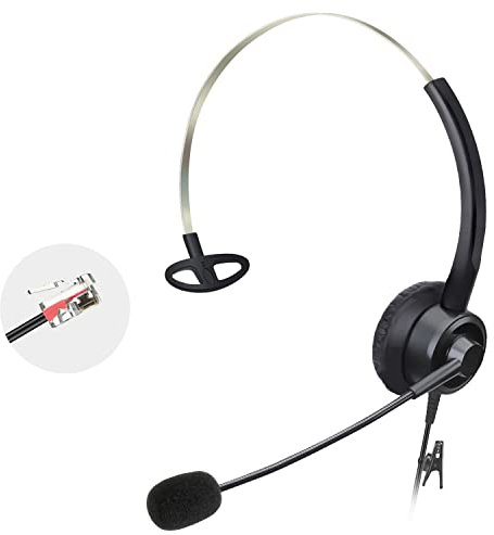Callez RJ9 Phone Headsets with Microphone Noise Cancelling, Mono Telephone Headsets Compatible with Yealink T21P T23G T41S T46S T48S Avaya 1608 9608 9611G Grandstream GXP1620 2130 Snom