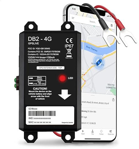 GPSLive DB2-4G GPS Tracker Auto, Motorrad, Wohnmobil, KFZ | Made in EU | Einfache Installation | Livetracking mit App | Keine SIM benötigt | GPS Tracker GPS Sender | Peilsender