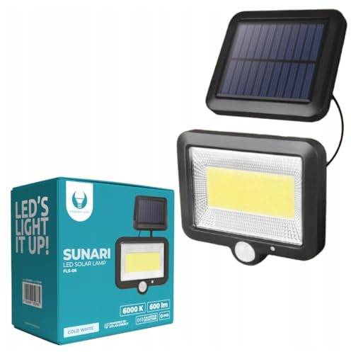 FOREVER FLS-06 lampada solare a LED per esterni con sensore PIR di movimento e crepuscolare/pannello solare con montaggio indipendente/tre modalità di illuminazione