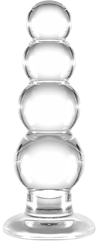 Petites Perles Anales en Verre, Butt Plug en Cristal Jouet Sexuel Stimulation du Point G Clitoris Vaginal par Massage Personnel, Gode D'entraînement Anal Transparent pour Hommes/Femmes Masturbation