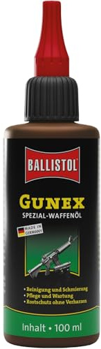 BALLISTOL 23010 Gunex Spezial-Waffenöl - hochwirksames Kriechöl zur Reinigung, Pflege von Waffen, silikonfrei, 100 ml