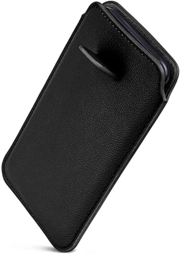 ONEFLOW Liberty Case für Motorola Edge 40 Handy Einsteckhülle mit Rückzugfunktion, PU Leder Handytasche, Schutzhülle mit Lasche, Sleeve Etui Hülle zum Einstecken, Schwarz