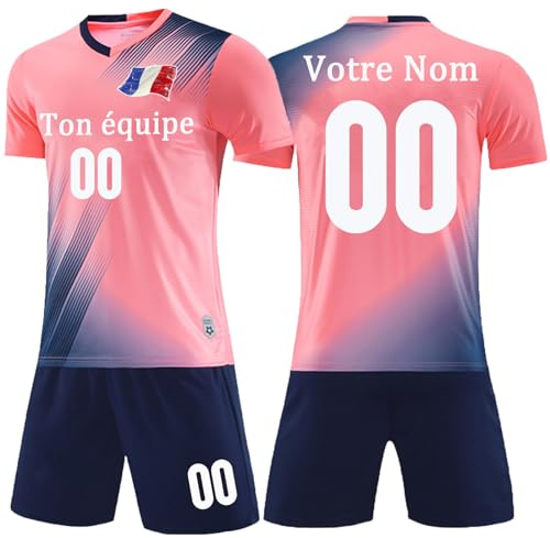 Ensemble Foot Enfant Personnalisé Maillot Football n'importe Quel Nom Numéro Logo Maillot Equipe de France Football Enfant Garçon Maillot de Foot