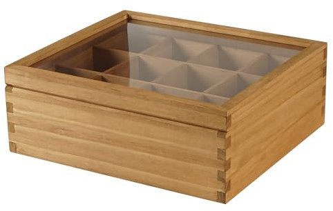 Ll.TOPWP Wood Tea Box Organizer 12-Compartment,Multi-Functional Storage Box,Tea Bag Holder for Cabinet.