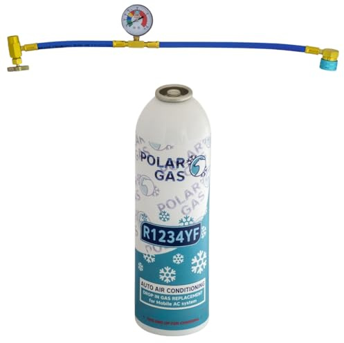 1KGCA Car Aircon AC 1pcs R1234yf Compatible Refill Recharge Regas Gas + Hose Gauge Kit Clima Accessories DIY filler tube