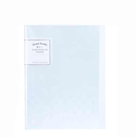 Plastikhülle A4, Präsentationsbuch mit 10 gebundenen Taschen, bietet Platz for bis zu 200 Seiten Papier, transparenter Buchordner-Blattschutz, Dokumenten-Organizer(Color:Clear)